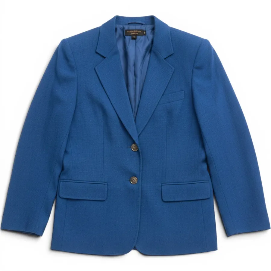 Stephen Douglas Ltd Blazer Womens M Royal Blue Gold Button Made in USA EUC Size M
