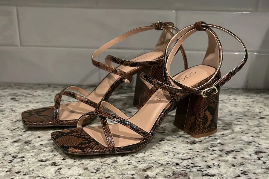 Brown Snake Print Heels