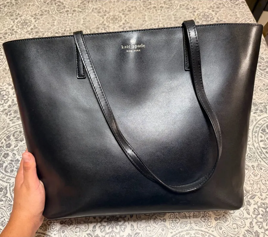 Kate Spade Black Leather Tote Bag