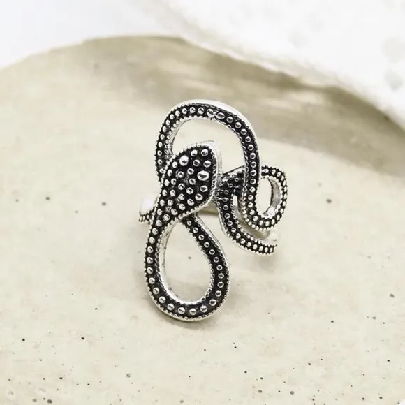 Boho Silver Snake Ring