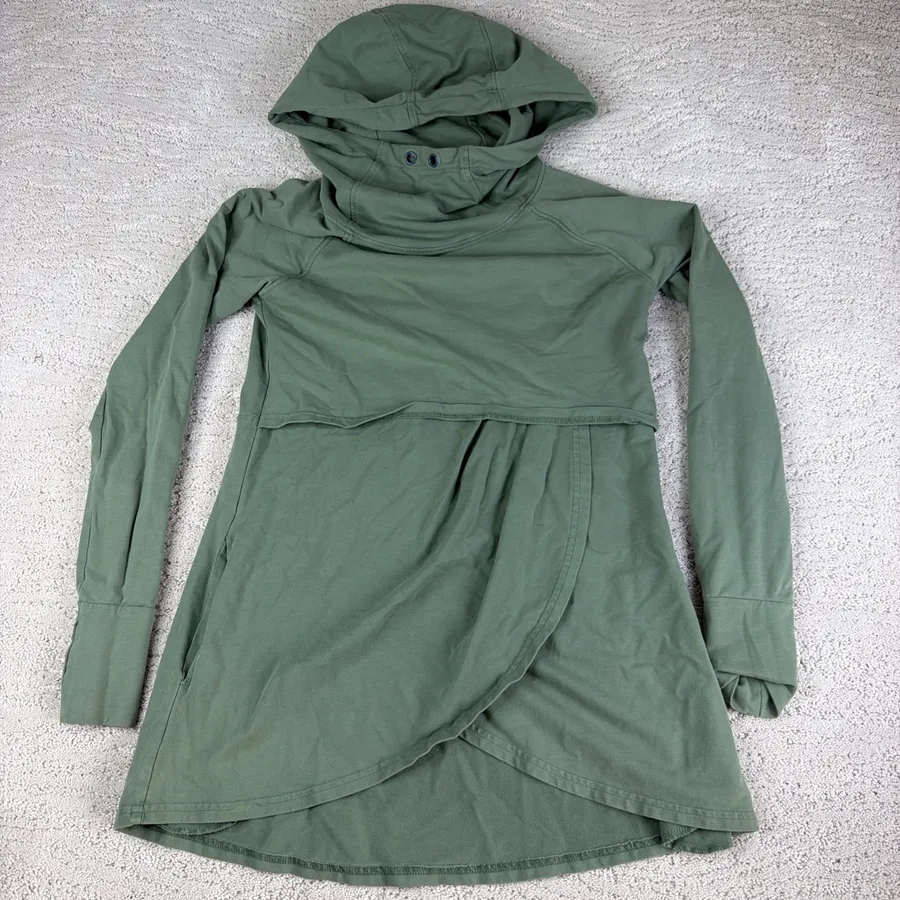 NWOT Women's Latched Mama XS Pullover Hoodie Sage Green Nursing