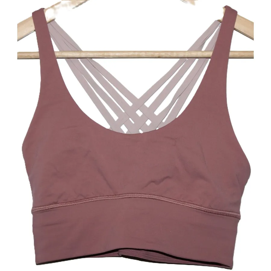 Womens Lululemon Athletica Free To Be Moved Mauve Pink Elastic Sports Bra Size 4