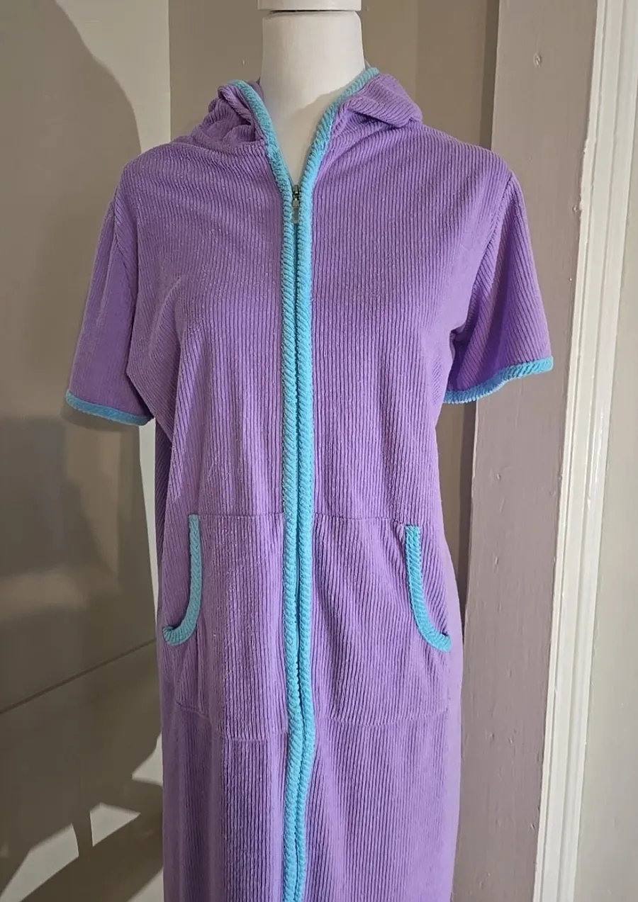 Stan Herman Vintage Deadstock Zip Up Prime Robe Lounge Dress A7510 Size 1X