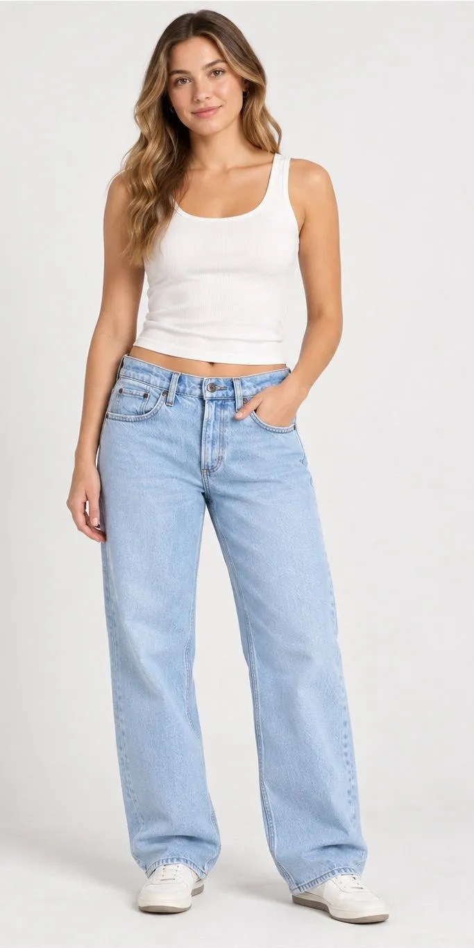 Abercrombie & Fitch The Baggy Low Rise Jeans 24 / 00 Light Wash Y2K 90s Regular