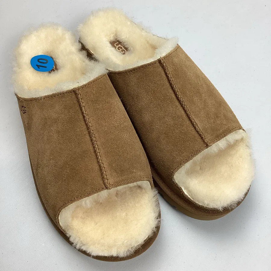 UGG Women’s Suede Greenport Open Toe Slides Brown Sz 10 NWOT Retail $125