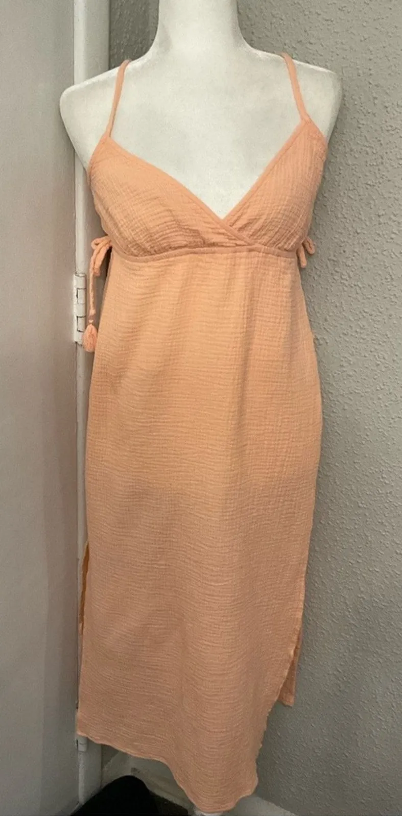 Xhilaration Peach Swim Coverup M Beach Resortwear Bohemian Mermaid Vacation Boho