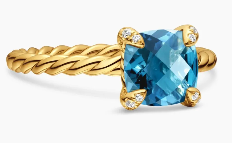 David Yurman CHATELAINE® RING in Blue Topaz