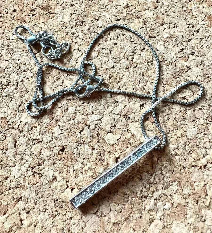 Silver Long Pendant Necklace Simplicity Style
