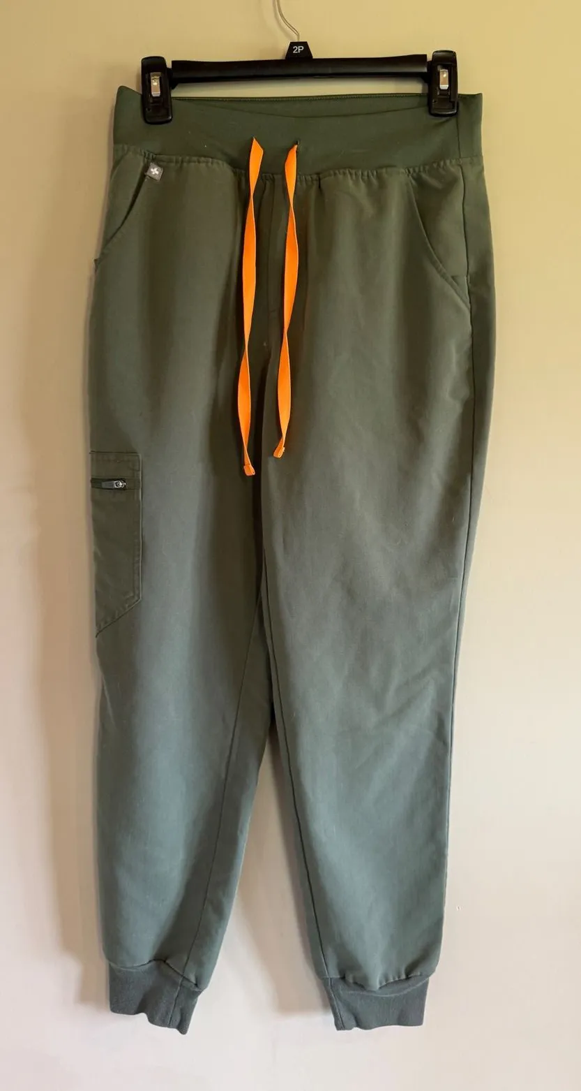 FIGS Technical Collection Zamora Jogger Scrub Pants Olive Green Women Small S/P