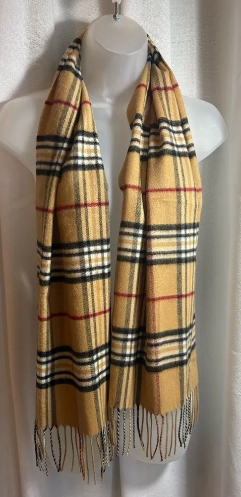 NWT Cashmink V. Frass Plaid Scarf 0427 Black