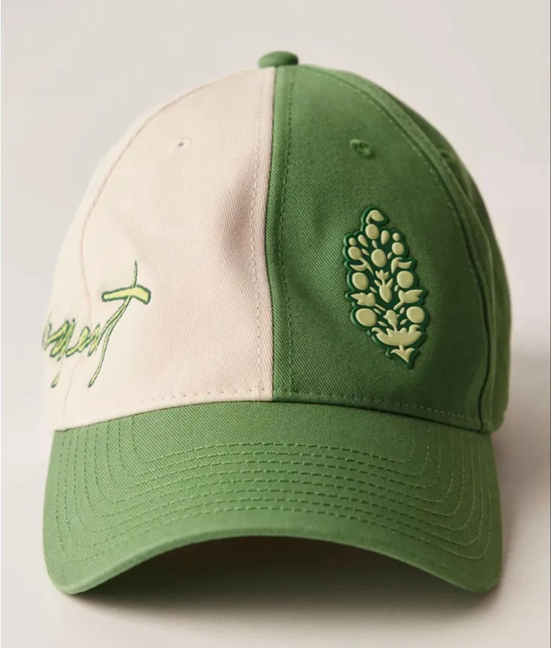 Free People Movement Double Hitter Baseball Hat Green Combo NWT