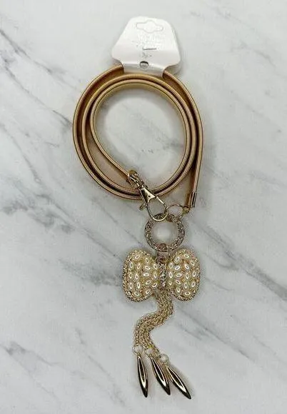 Sophia Collection Faux Pearl Rhinestone Bow Stretch Cinch Belt XS/Small (XS/S) ✨