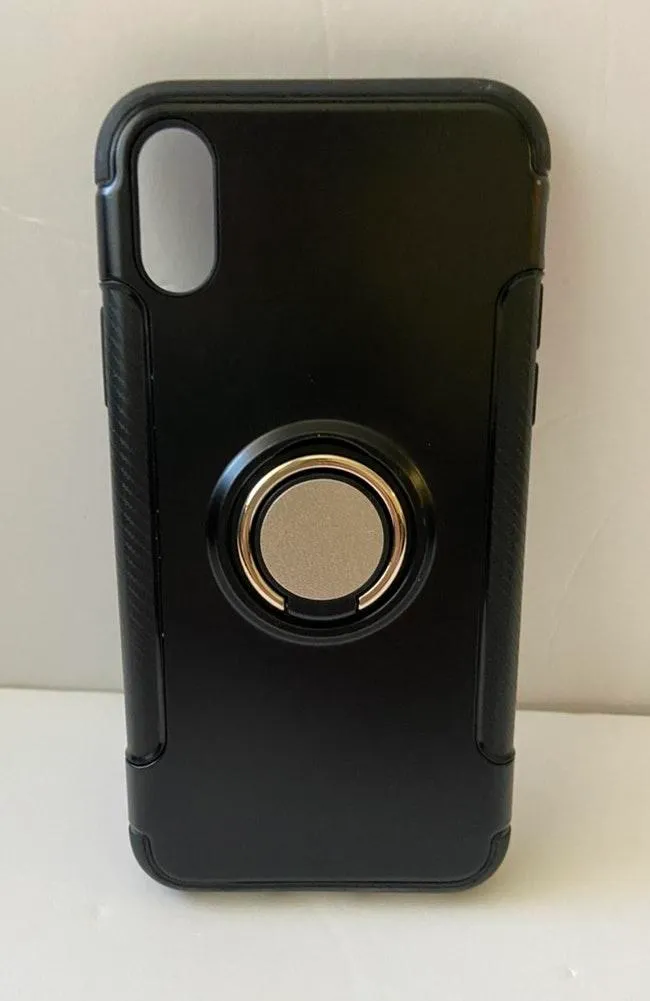 iPhone X Case with Ring Holder Black