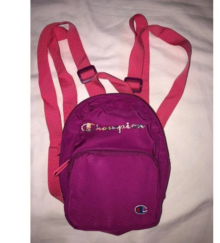 Champion Mini Backpack Adjustable Nylon Pink Straps Logo Sporty Spice Barbie