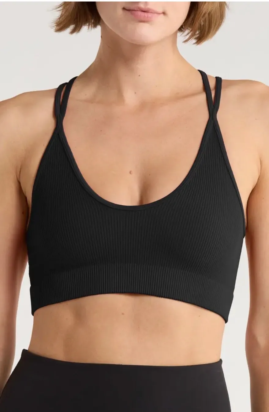 FP Movement Free Throw Black Strappy Bra