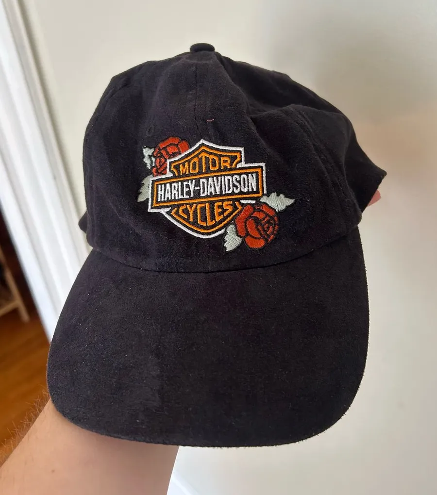 HARLEY DAVIDSON FLOWER HAT black FAUX