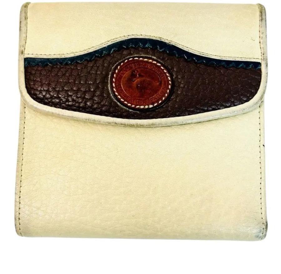 Dooney & Bourke Vintage Wallet, Bone All Weather Leather, British Tan, Kisslock