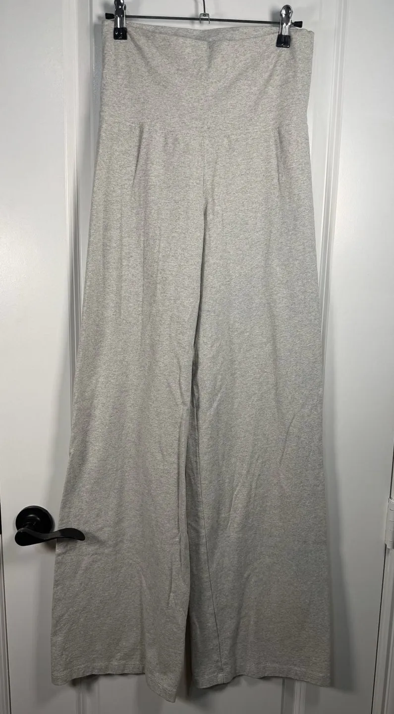 Brandy Melville High-Waisted Wide-Leg Lounge Pants in Heather Grey