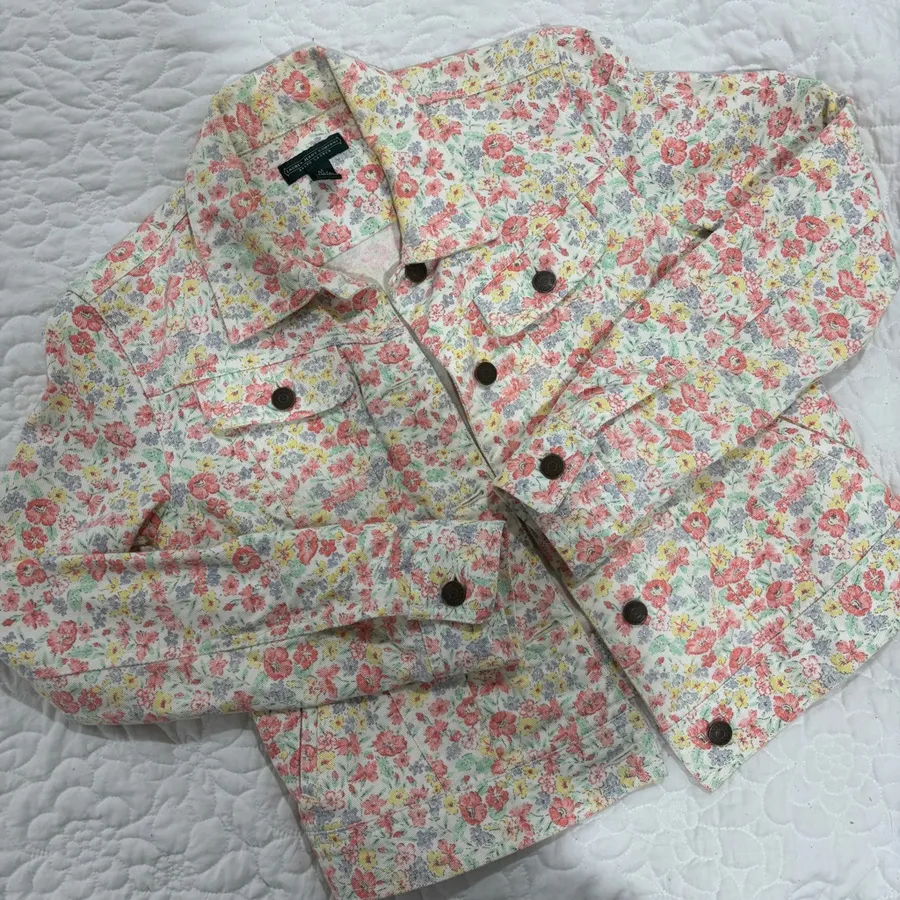 Vintage Lauren by Ralph Lauren Floral Denim Jacket
