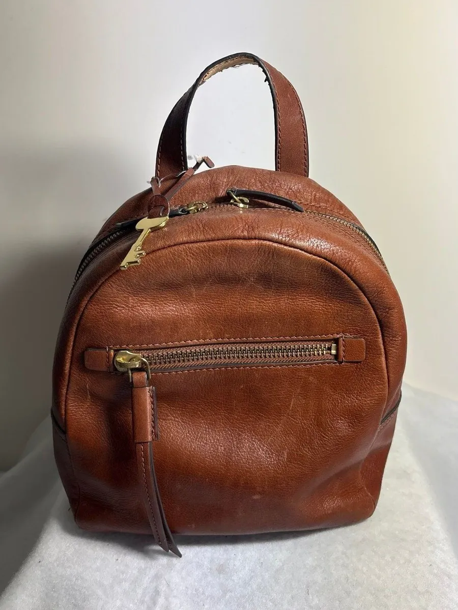 Fossil Backpack purse genuine cowhide leather