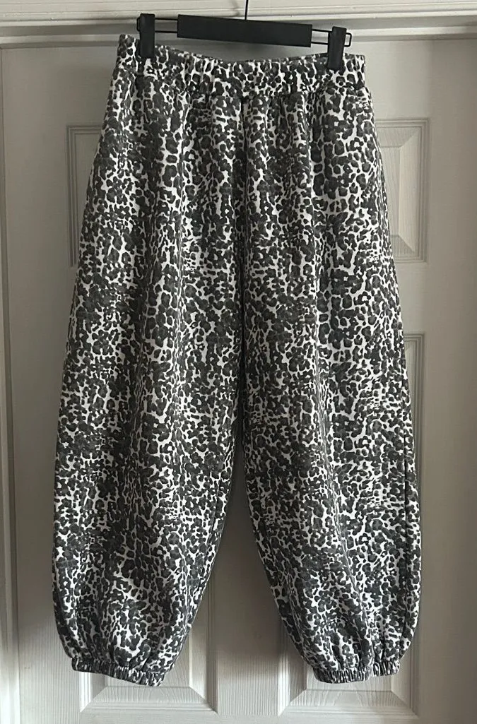 Leopard Print Drawstring Jogger Pants
