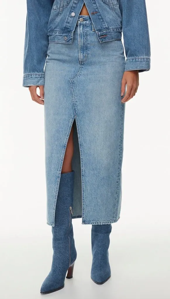 Aritzia Denim Forum 90s Vintage Maxi Jean Skirt