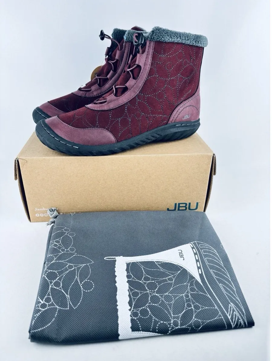 Jambu Jbu Tandee Boots Memory Foam Drawstring Outdoor Maroon Womens Sz 8