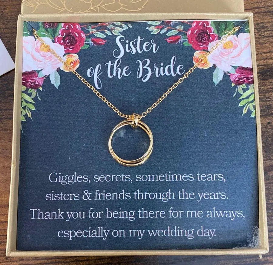 Sister of the Bride Necklace Gold