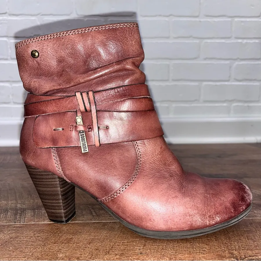 Pikolinos Verona Ankle Booties in Rioja Leather Red Size 7