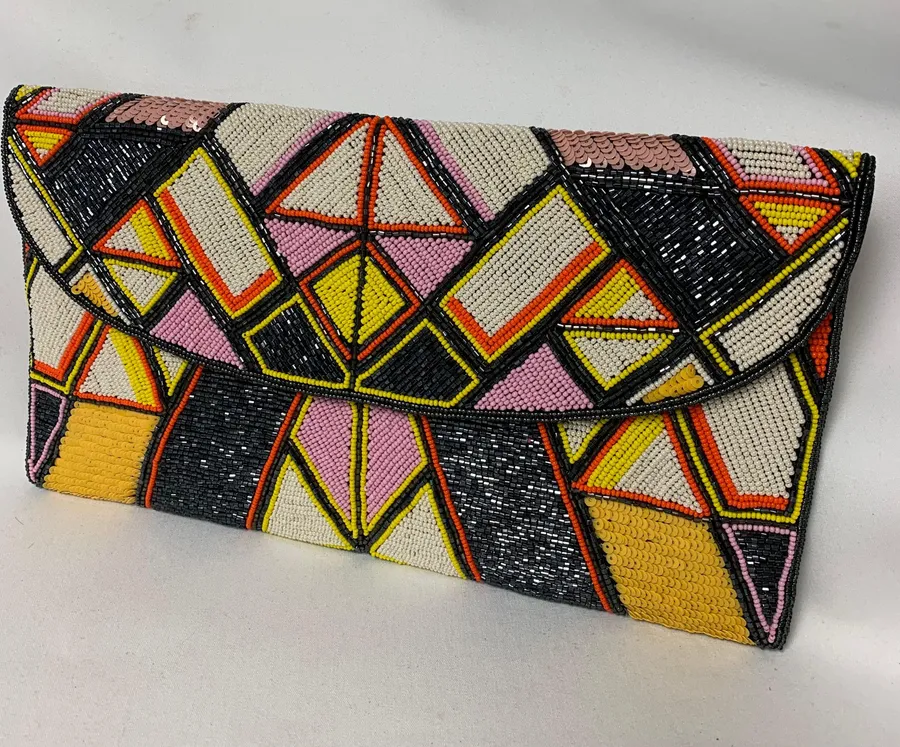 Colorful Beaded Envelope Clutch NWOT Multiple
