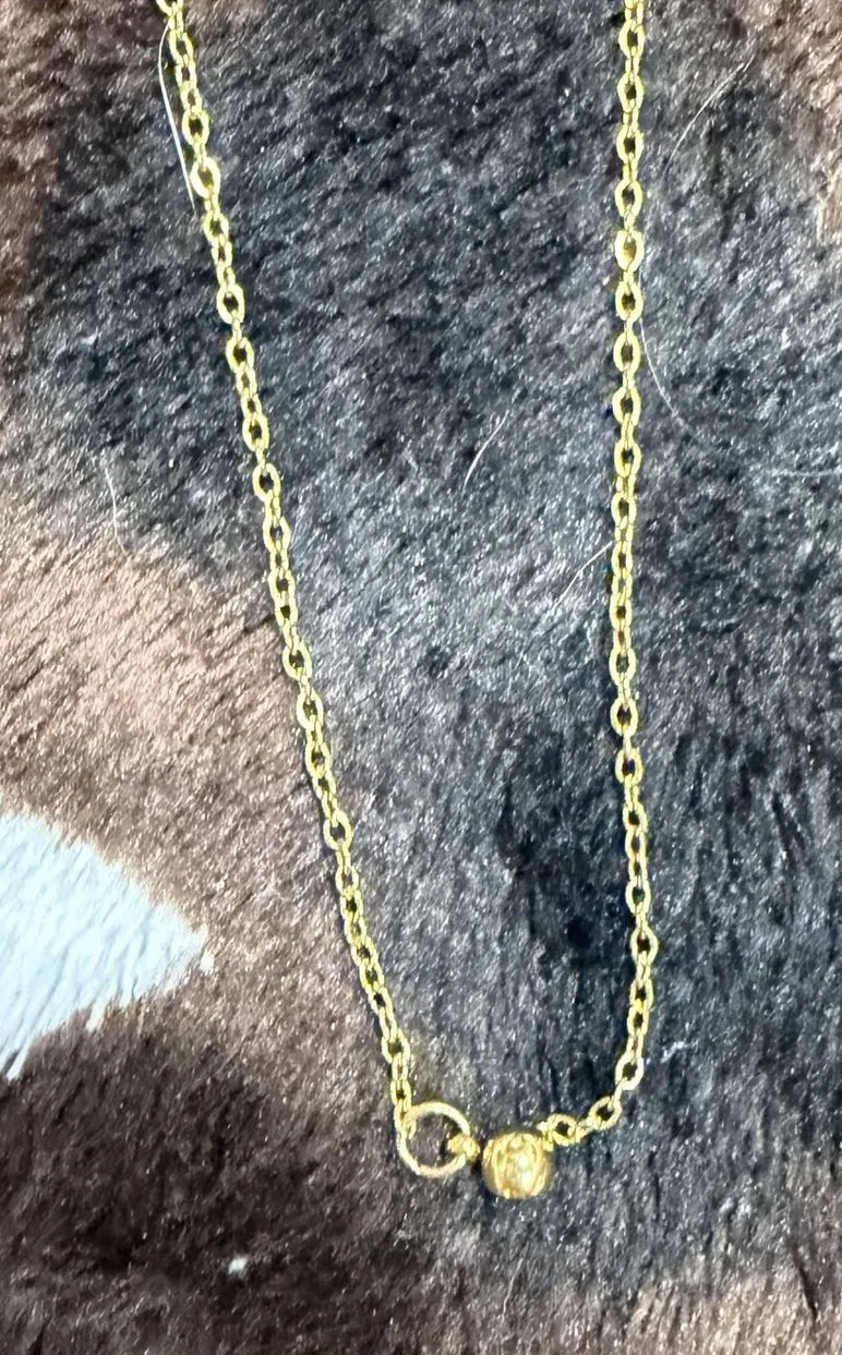 Josslyn Company Gold Tone Minimalist Beaded Chain Necklace NWT