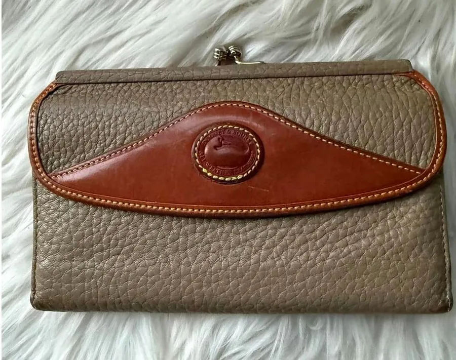 Dooney & Bourke Tan & Brown Leather Wallet