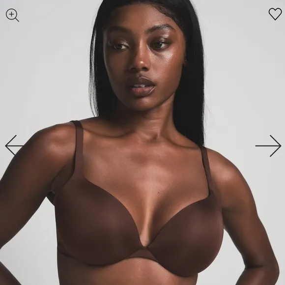 Skims Size 32C Ultimate Teardrop Push Up Bra Cocoa Dark Brown Seamless Shaping