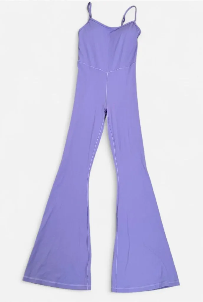 Aerie Offline Real Me Xtra Flare Jumpsuit One Piece in Lilac