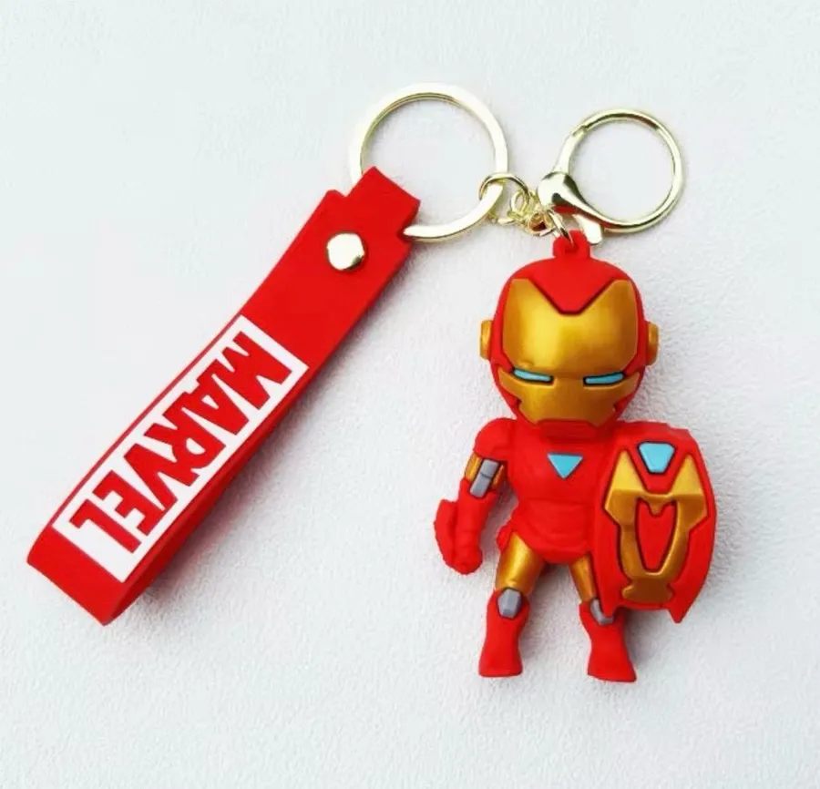 Marvel Iron Man Red & Gold Rubber Figure Keychain