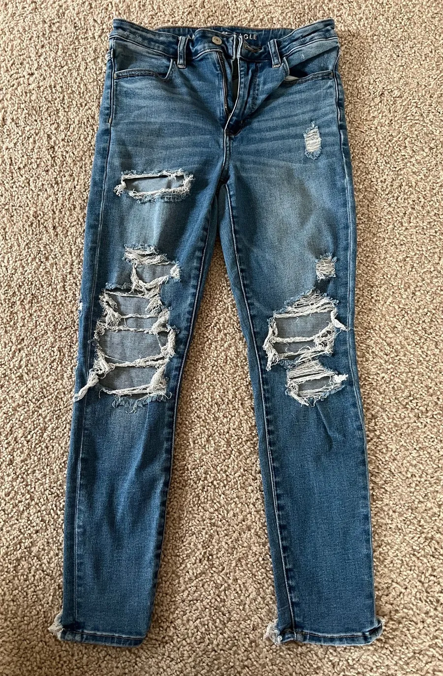 American Eagle Next Level High-Waisted Curvy Patched Jeggings