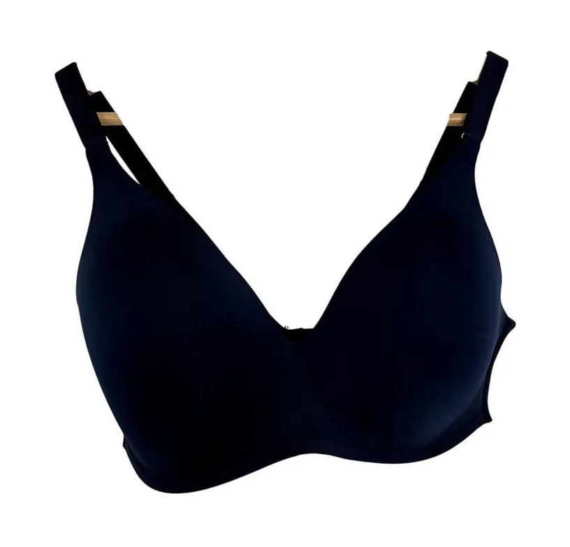 Soma navy blue vanishing 360 wireless padded bra nylon women's size 36D