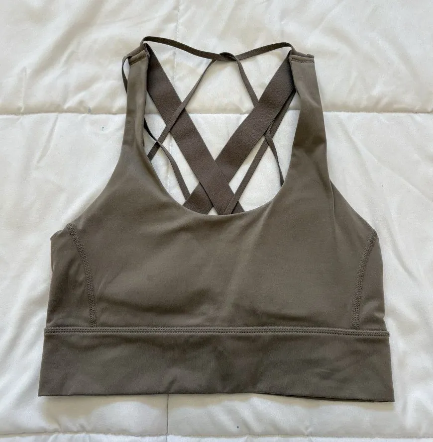 Balance Athletica The Aura Bra Womens Size Small Brown Padded Activewear Yoga