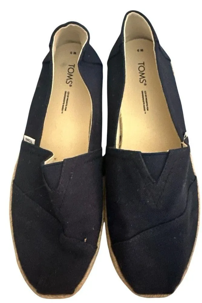 TOMS Dark Blue Alpargata Rope Canvas Espadrille size 9