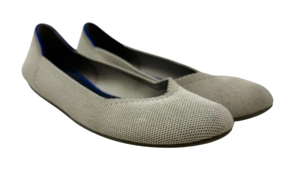 Rothy's The Flat Shoes in the Flax Birdseye Knit Ballet Gray Size 8.5