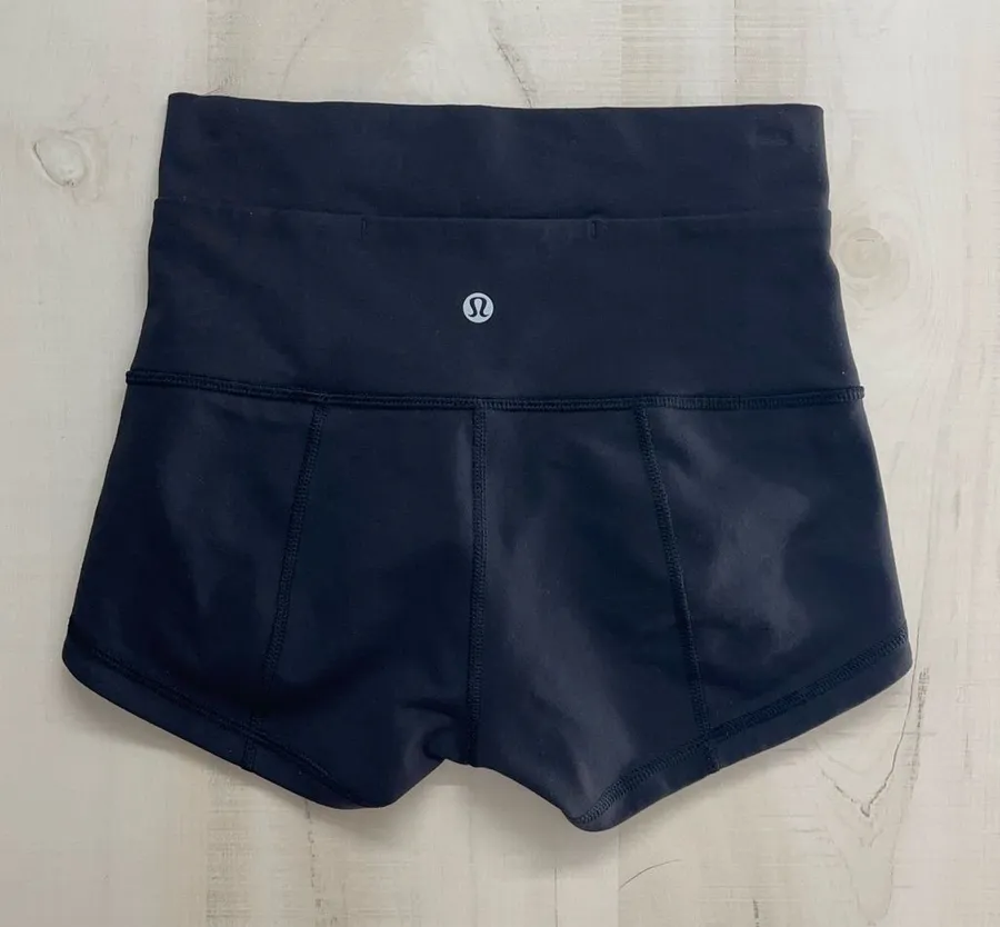 LULULEMON wunder shorts high rise black 4 yoga workout running Pilates