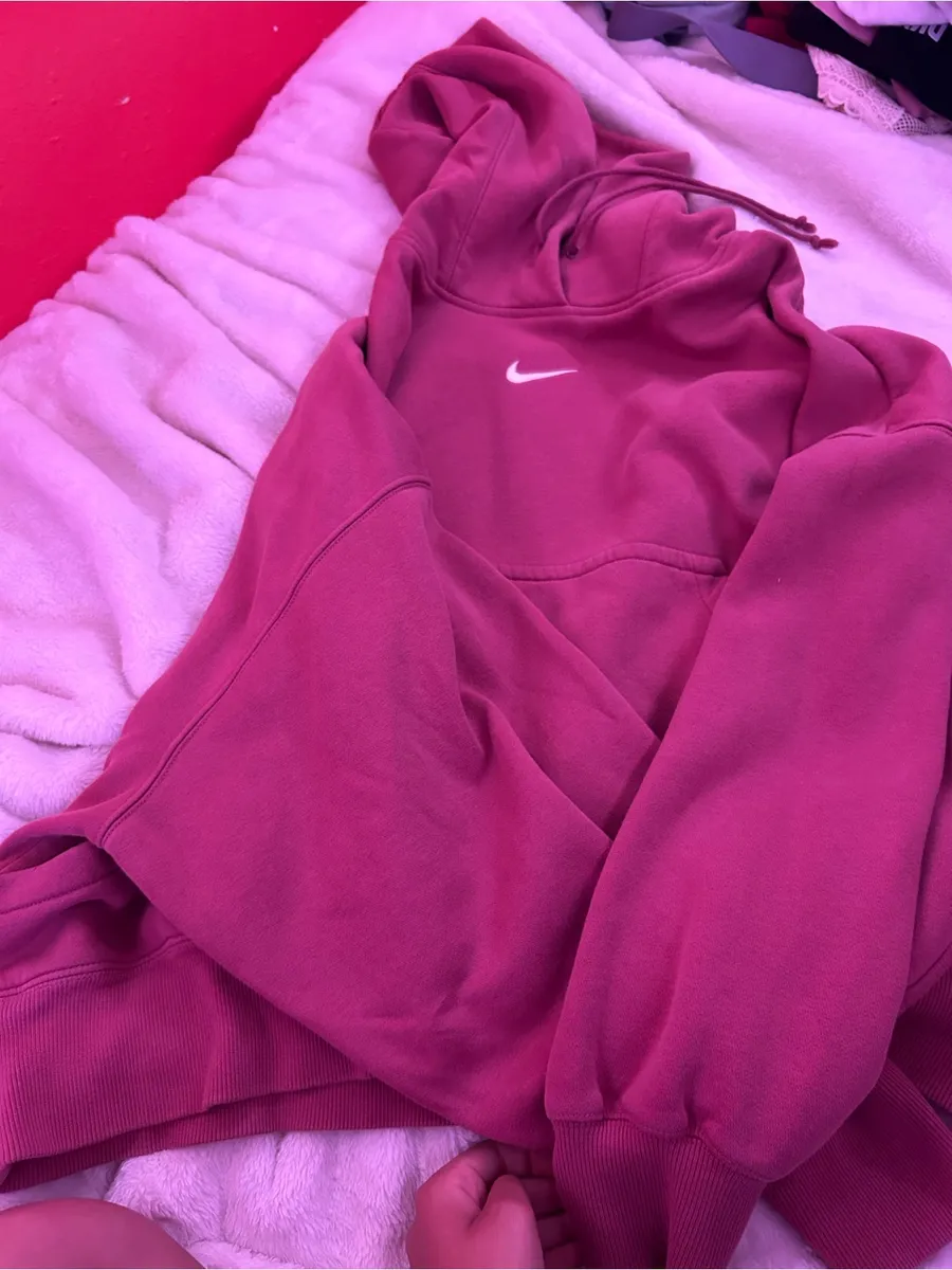 Nike Women's Magenta Pullover Hoodie with White Swoosh