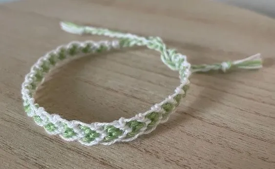 Handmade Frosted Mint Woven Bracelet OS Green Women Braided Cotton