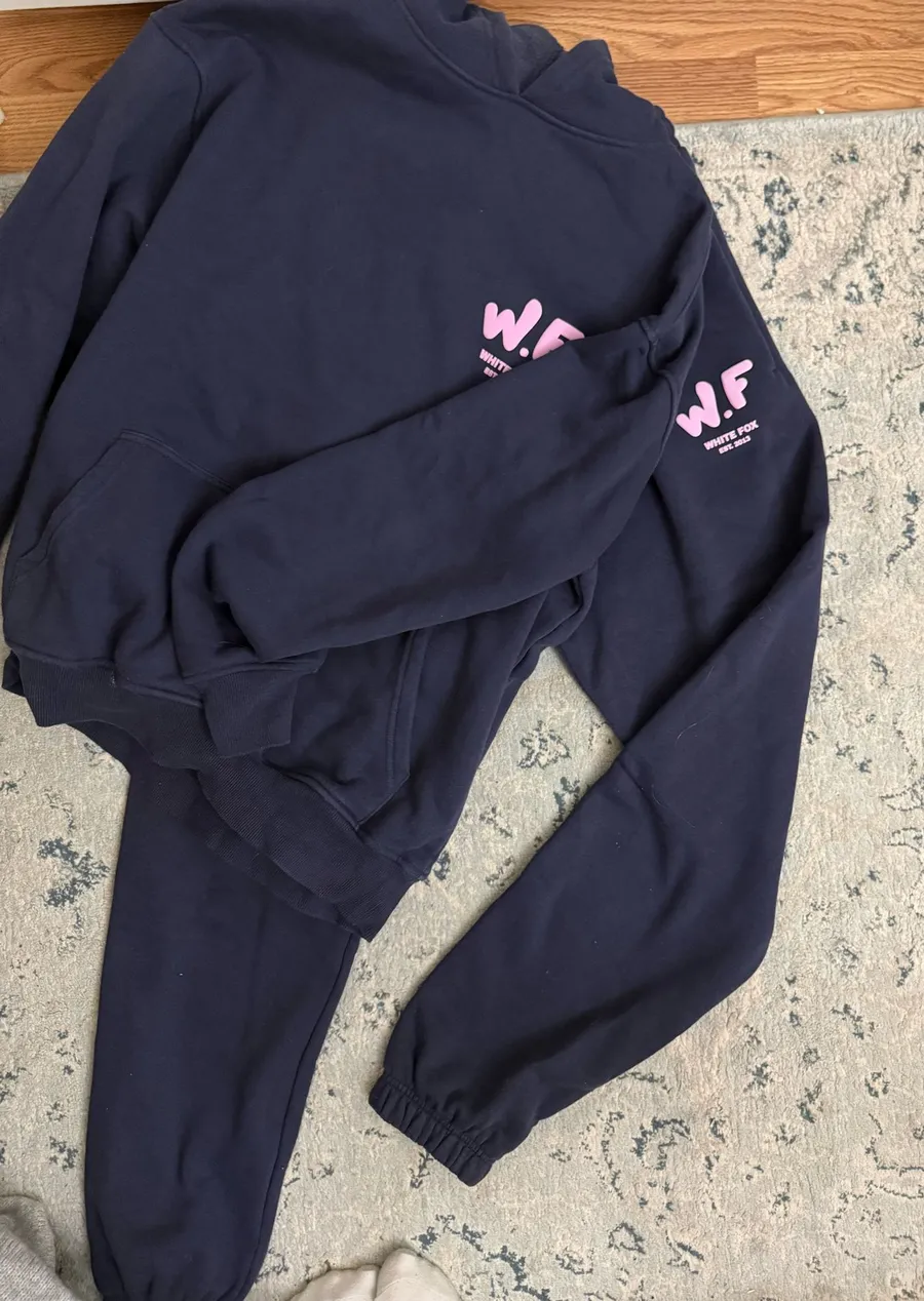 White Fox Boutique Matching Sweat Set Blue