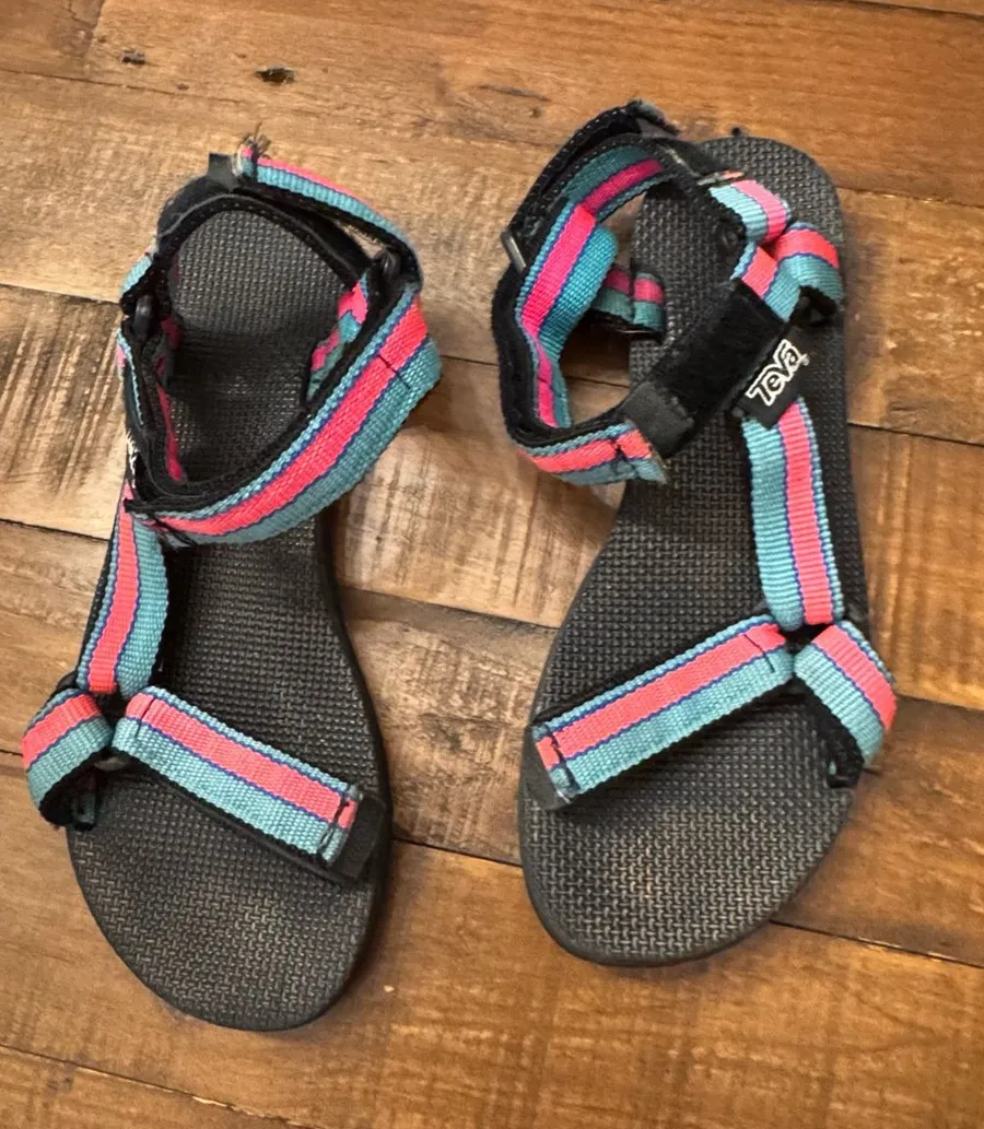 TEVA Strappy Sandals in Teal & Pink