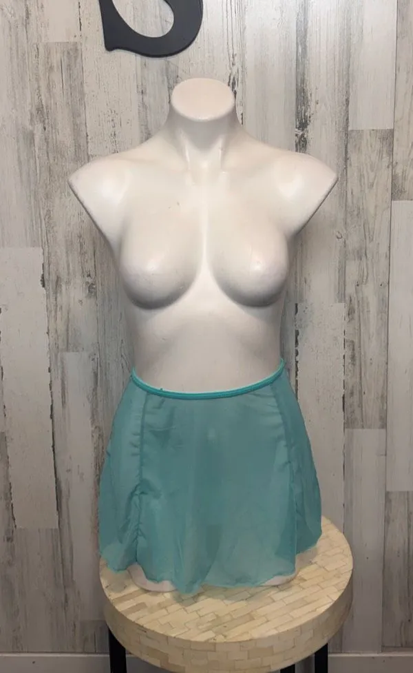 Sheer Mesh Mini Skirt Swim Cover Up Womens Small Seafoam Mint Aqua Green