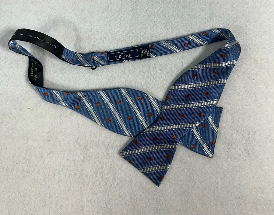 The Tie Bar Bow Tie Silk Mens Luxury Blue Adjustable Butterfly buckyball Tie