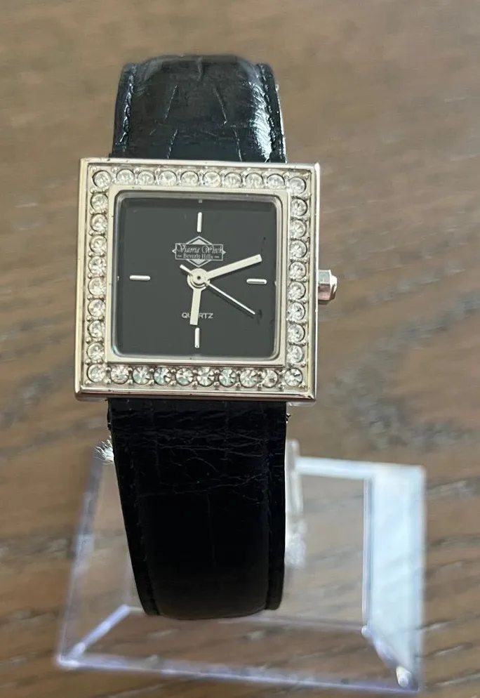 Victoria Wieck Beverly Hills Square Watch with Crystal Accents Black