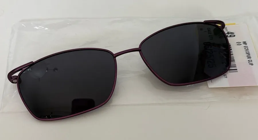 Easyclip purple Polarized Sunglasses clip on EC973 for eyeglasses TK973 80 LN Black