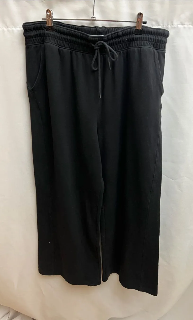 FLX Women’s Black Wide Leg Sweatpants XL Drawstring Athleisure Pants